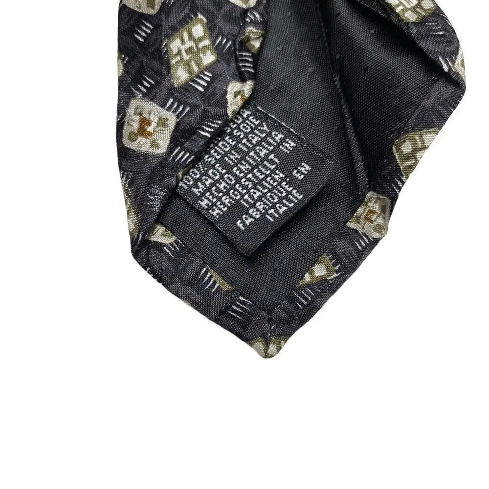 Geoffrey Beene Tie Men's Necktie Silk Black Ivory Green Brown Office Classic